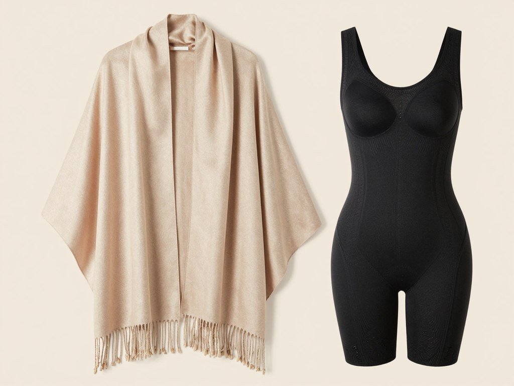 Elegant wrap and shapewear options for plus size wedding guests