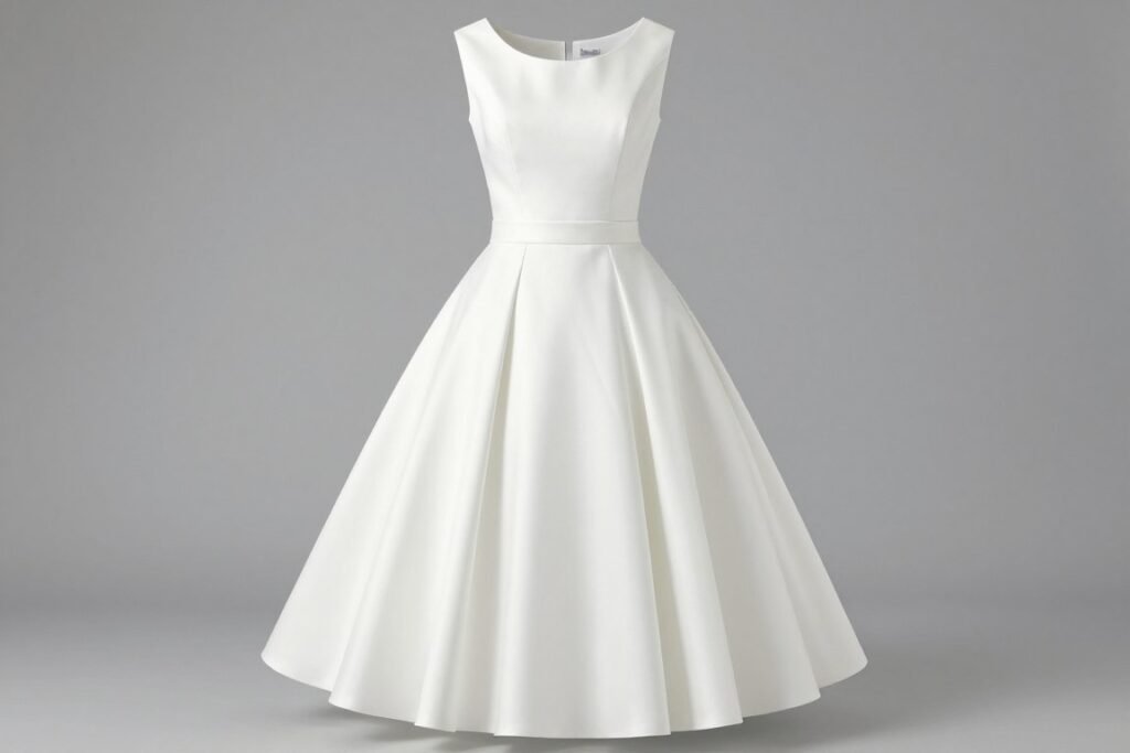 Fit and flare graduation dress with defined waist