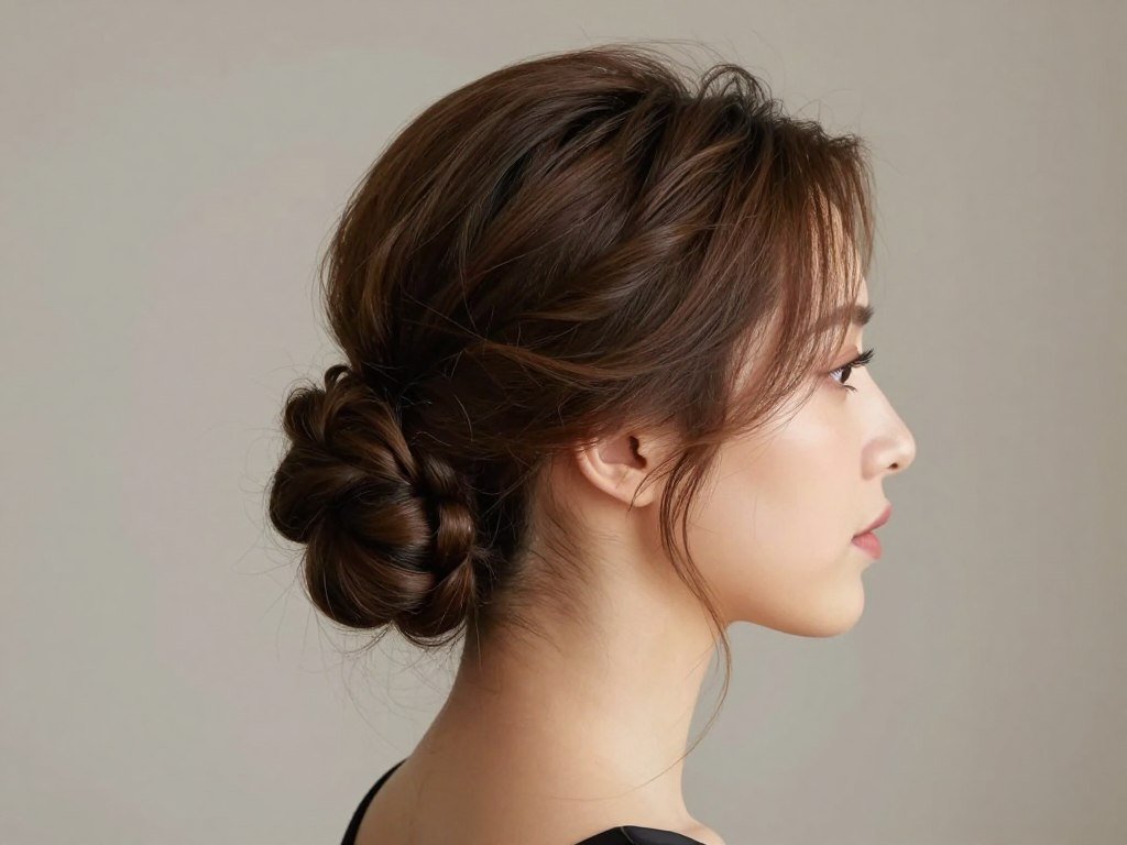 Formal French twist for medium length hair