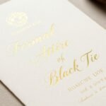 Formal wedding invitation with dress code specification highlighting formal wedding guest attire requirements
