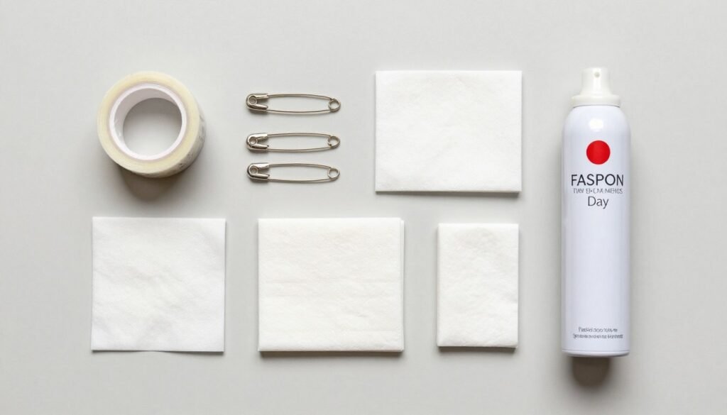 Graduation day emergency kit with fashion tape and other essentials