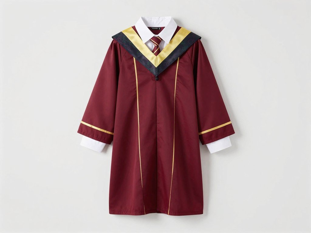Graduation dress in school colors with subtle design
