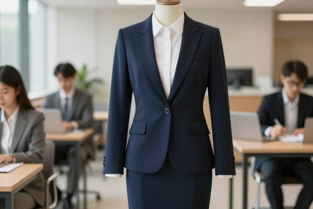 Graduation dress restyled for professional setting