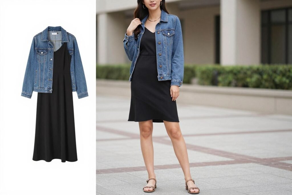 Graduation dress styled down for casual occasion