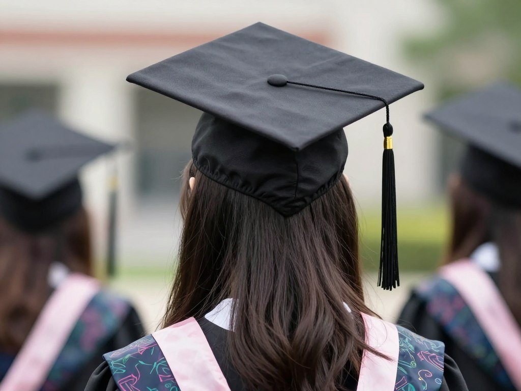 Graduation-friendly hairstyle that works with cap