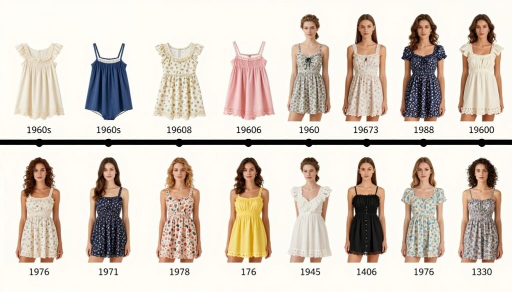 Historical evolution of babydoll style from vintage to modern interpretations
