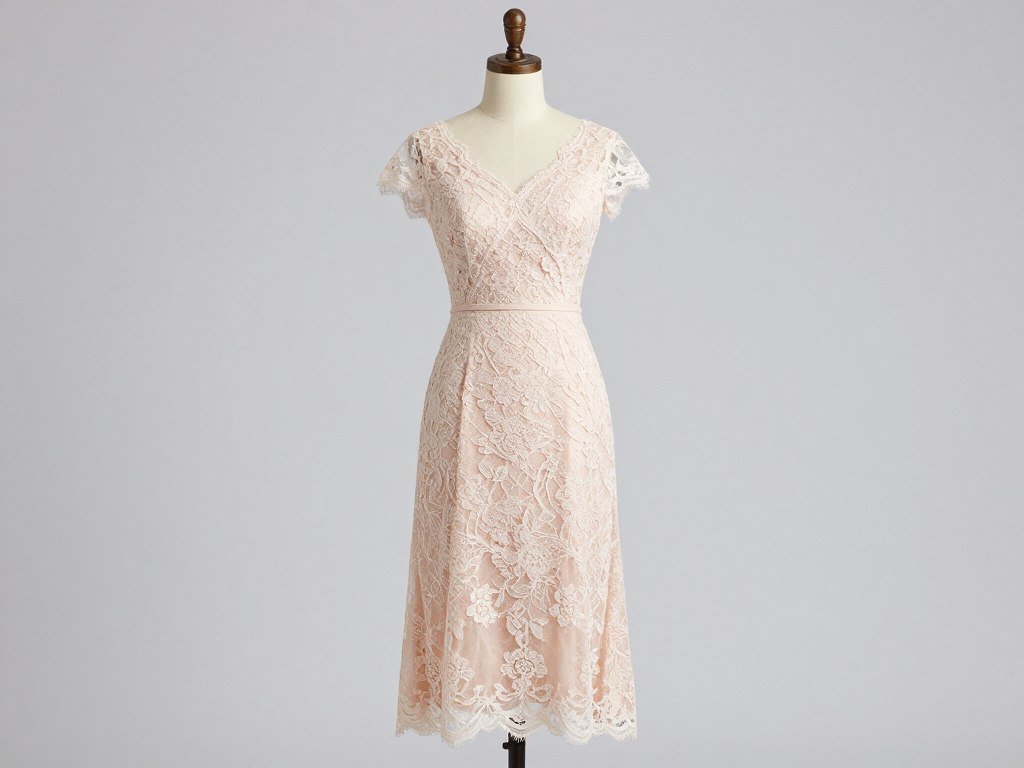 Lace overlay spring wedding guest dress in pastel color Lace overlay spring wedding guest dress in pastel color