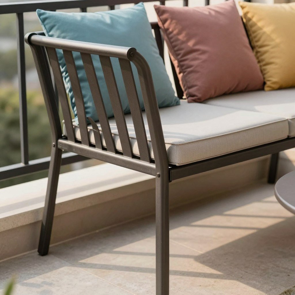 Metal balcony furniture with cushions Metal balcony furniture with cushions