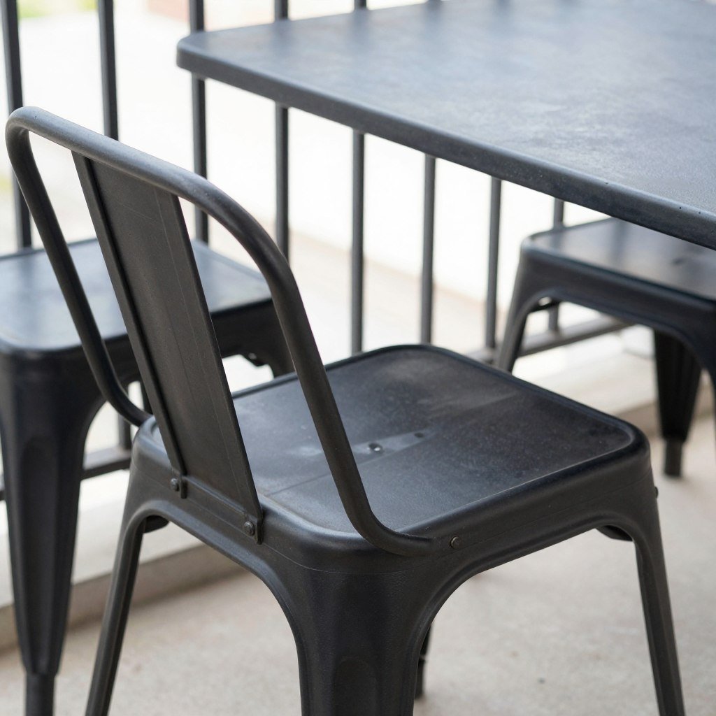 Metal bistro set with powder-coated finish
