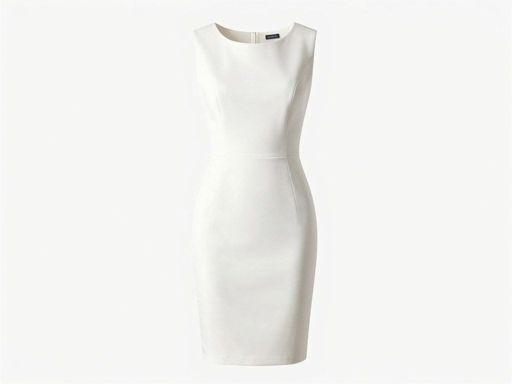 Minimalist white sheath graduation dress with clean lines