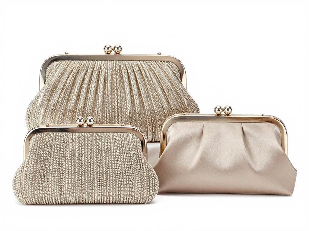 Selection of elegant clutches and evening bags for cocktail wedding attire