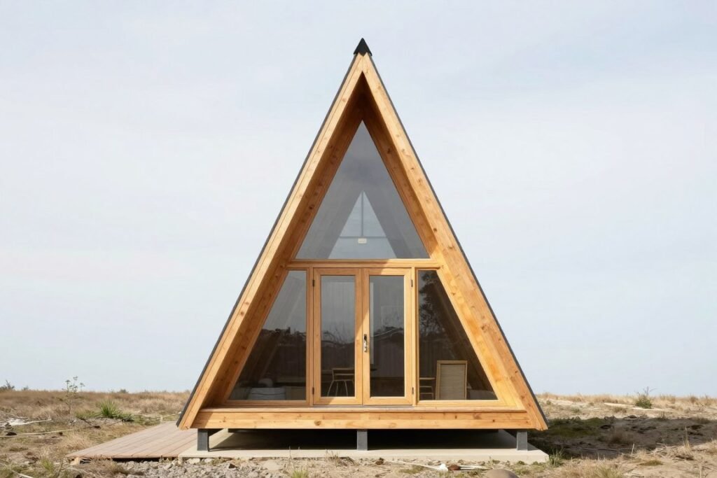 Simple A-frame small cabin design perfect for budget construction