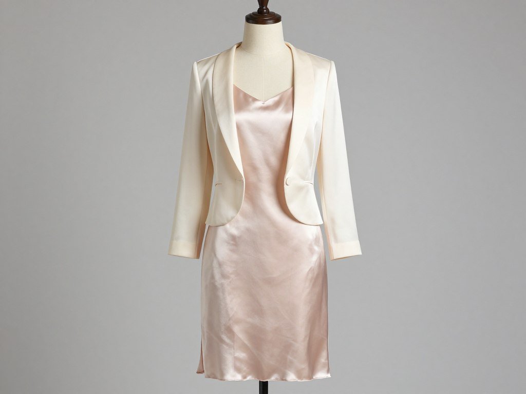 Slip dress with jacket combination for spring wedding Slip dress with jacket combination for spring wedding