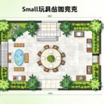 Small backyard planning diagram showing different zones for relaxation, dining, and gardening on a budget