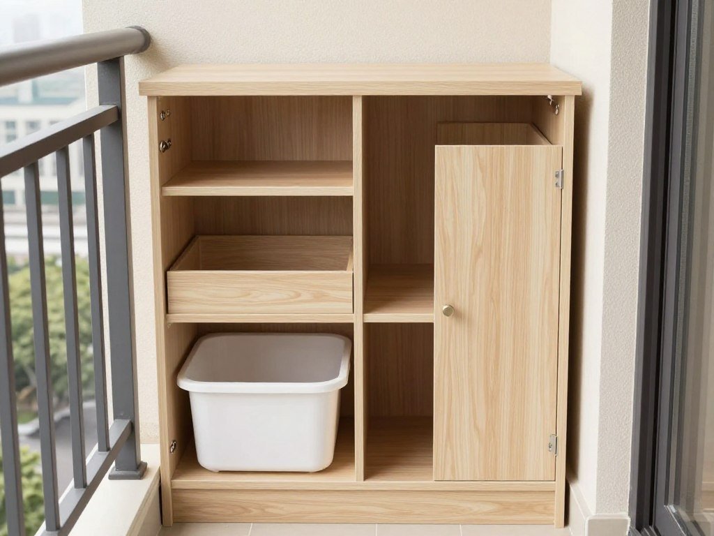 Small balcony with clever storage solutions