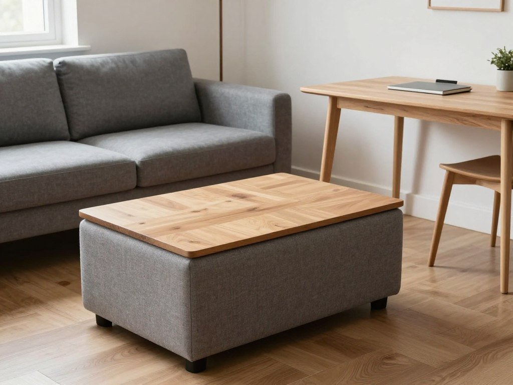 Small rental apartment with multifunctional furniture that serves multiple purposes