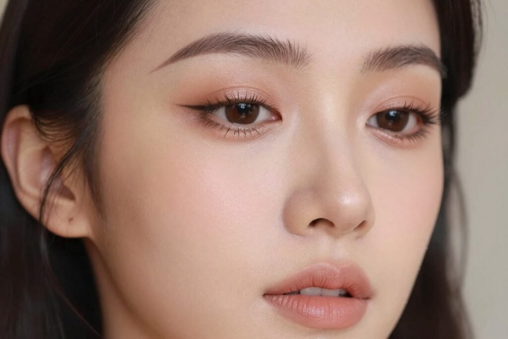 Soft glam wedding guest makeup with defined eyes and neutral lips