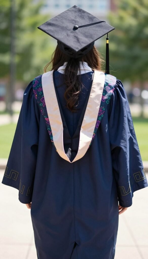 Summer graduation dress in lightweight fabric for hot weather