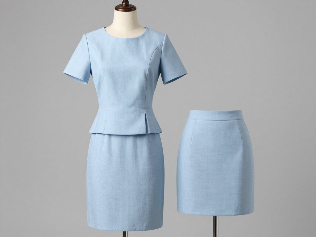 Two-piece graduation outfit with matching top and skirt