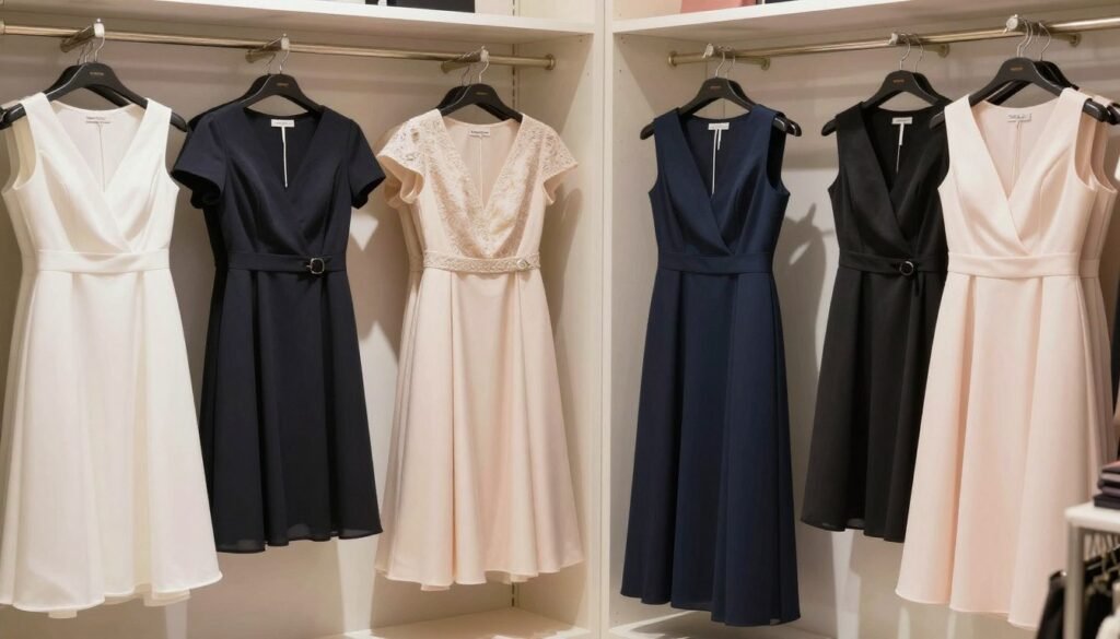 Various graduation dresses at different price points