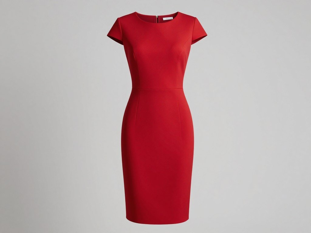 Vibrant red graduation dress with elegant silhouette