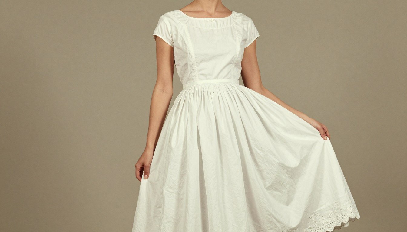 Vintage babydoll dress from the 1960s showing the classic silhouette and styling