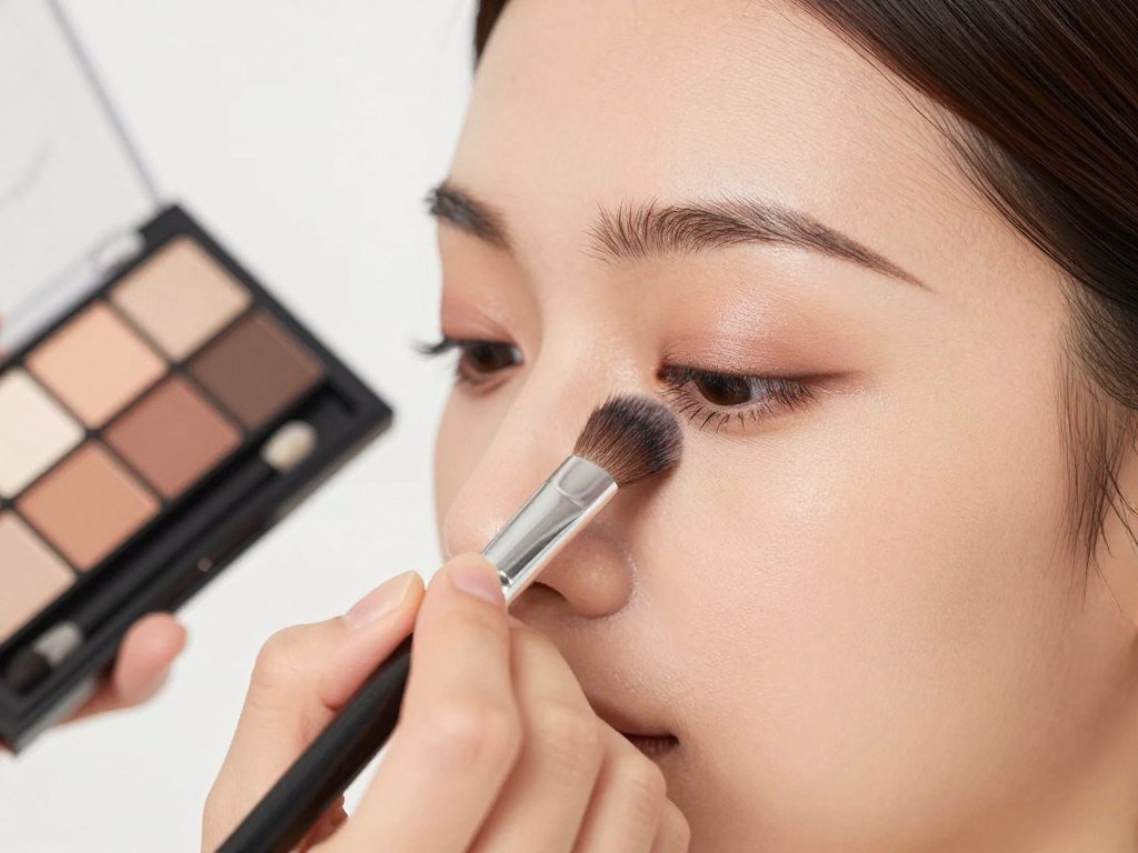 Wedding guest makeup showing eye makeup application with neutral eyeshadow palette