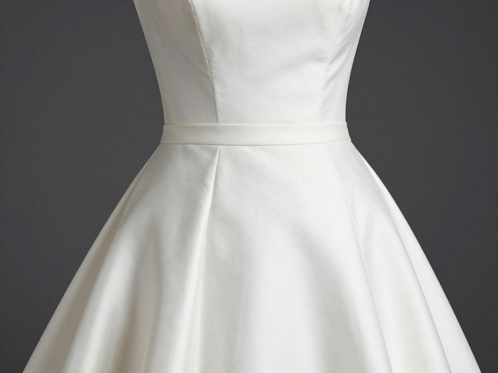 White fit and flare graduation dress with structured bodice