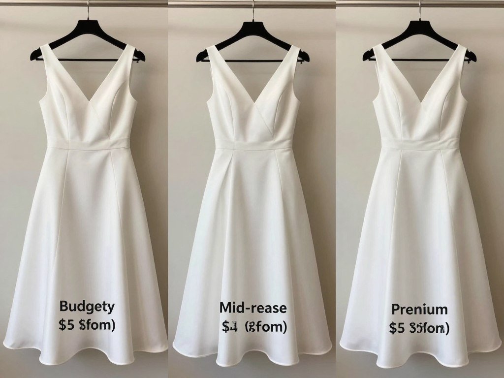 White graduation dresses at various price points