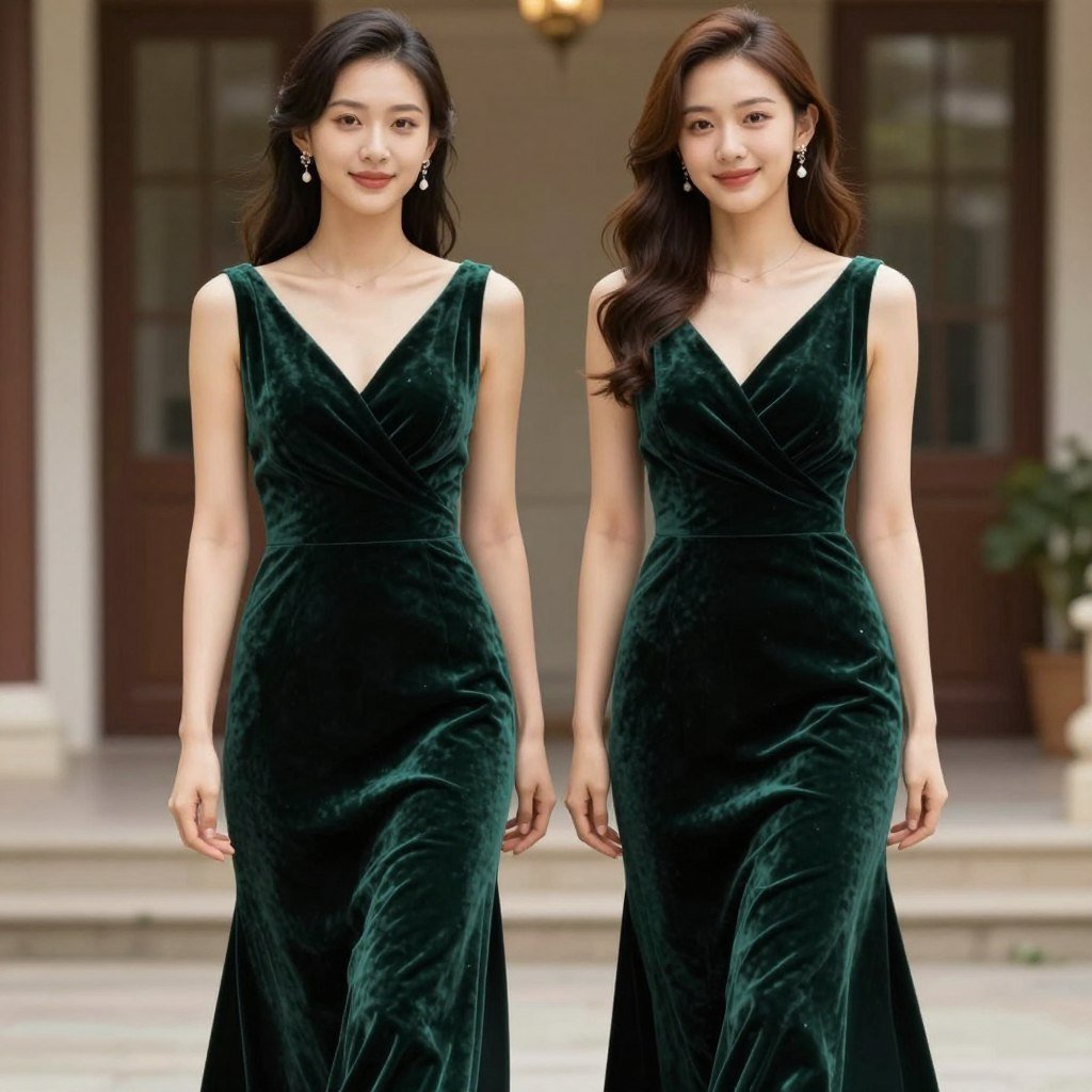 Winter cocktail wedding guest dress in deep emerald velvet