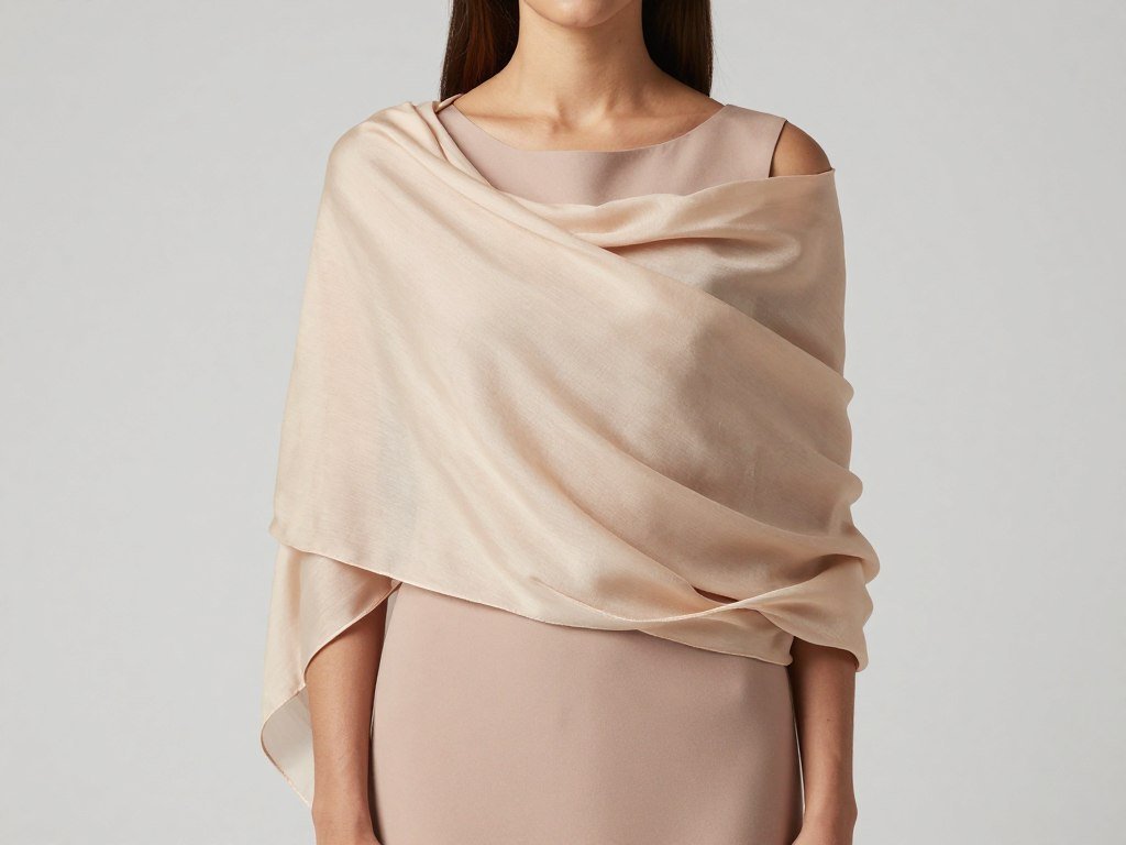 Woman in cocktail dress with elegant wrap for evening coverage