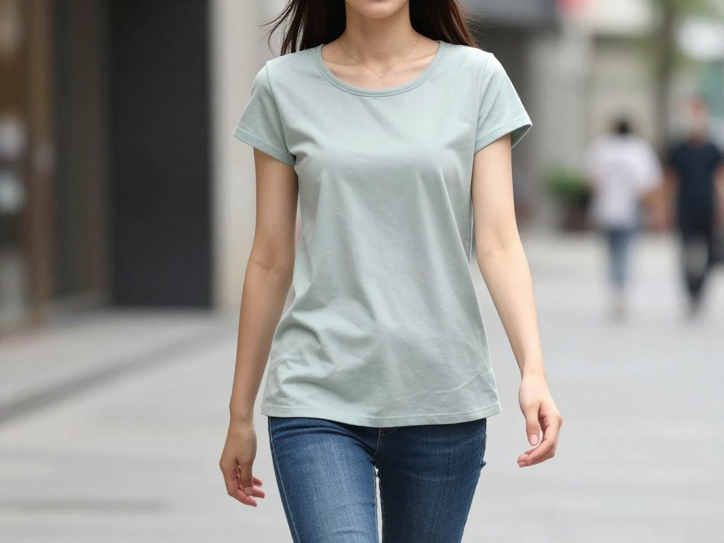 Woman wearing a casual cotton babydoll top with jeans for everyday wear