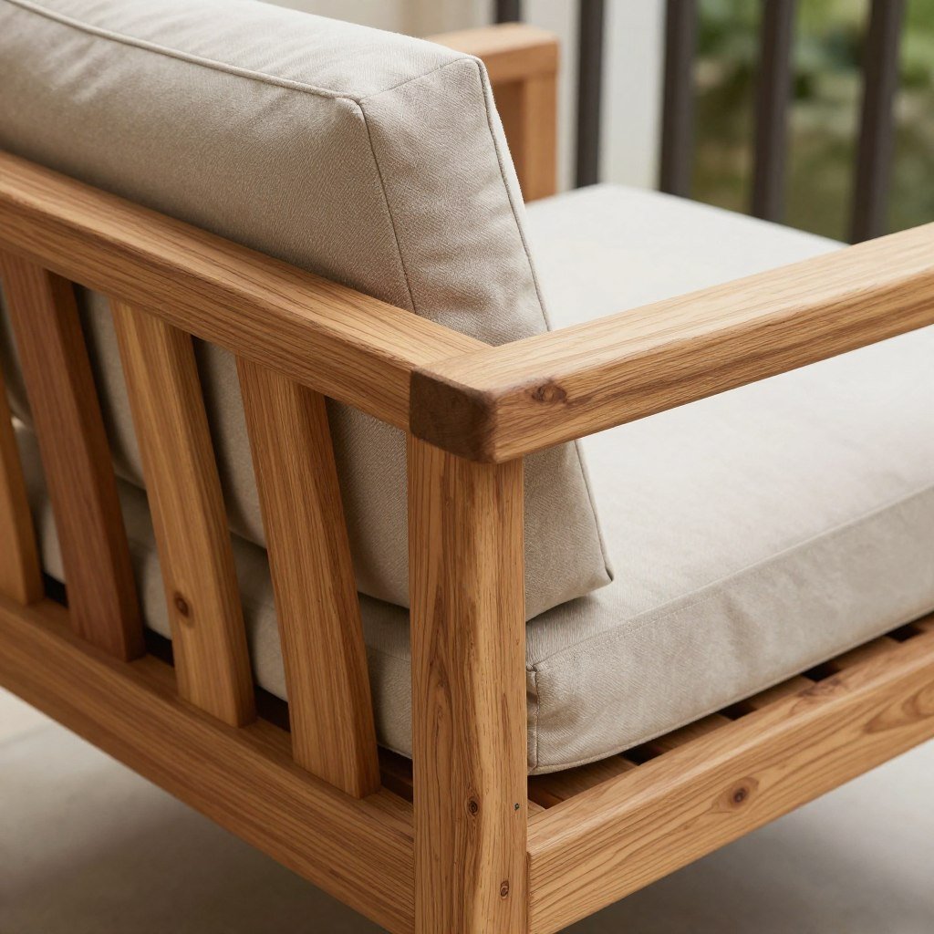 Wooden balcony furniture with cushions Wooden balcony furniture with cushions