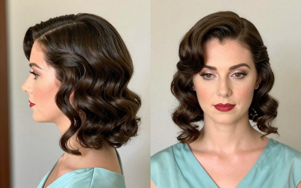 1920s finger waves bridesmaid hairstyle with sculptural pattern 1920s finger waves bridesmaid hairstyle with sculptural pattern