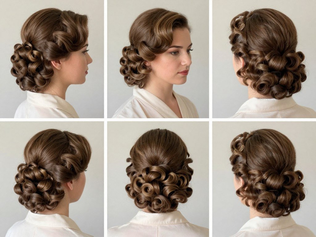 1950s soft pin curls bridesmaid hairstyle with vintage charm 1950s soft pin curls bridesmaid hairstyle with vintage charm