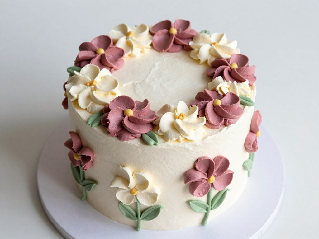 2000s style cake with modern muted color palette