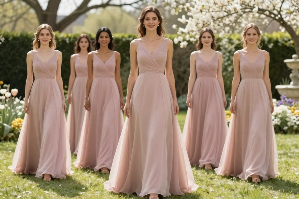 A-line bridesmaid dress flattering style