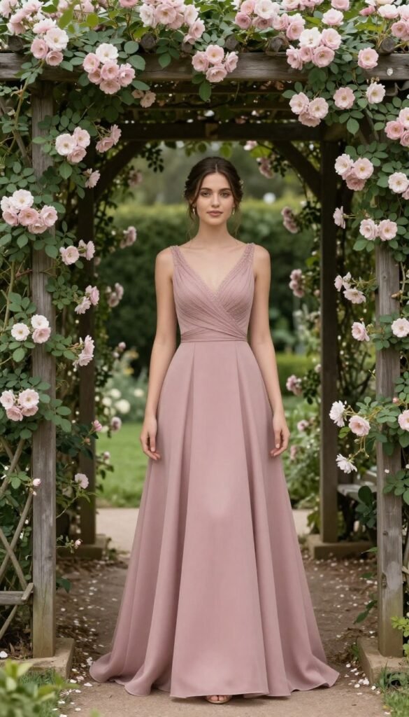 A-line bridesmaid dress garden wedding flattering silhouette