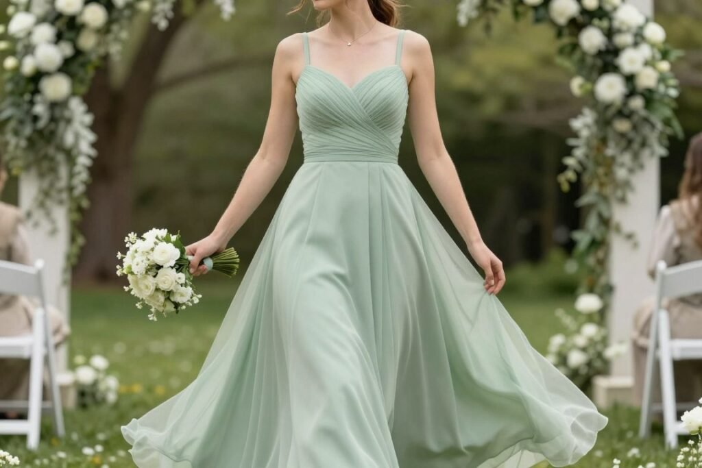 A-line dress spring wedding outdoor