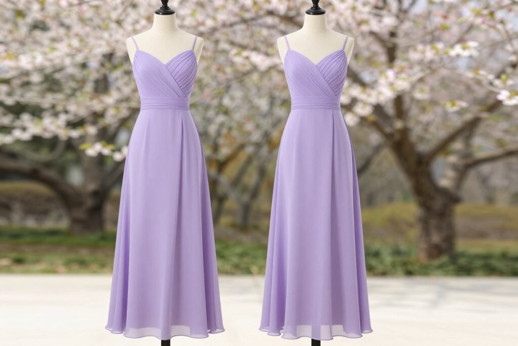 A-line silhouette bridesmaid dress detail