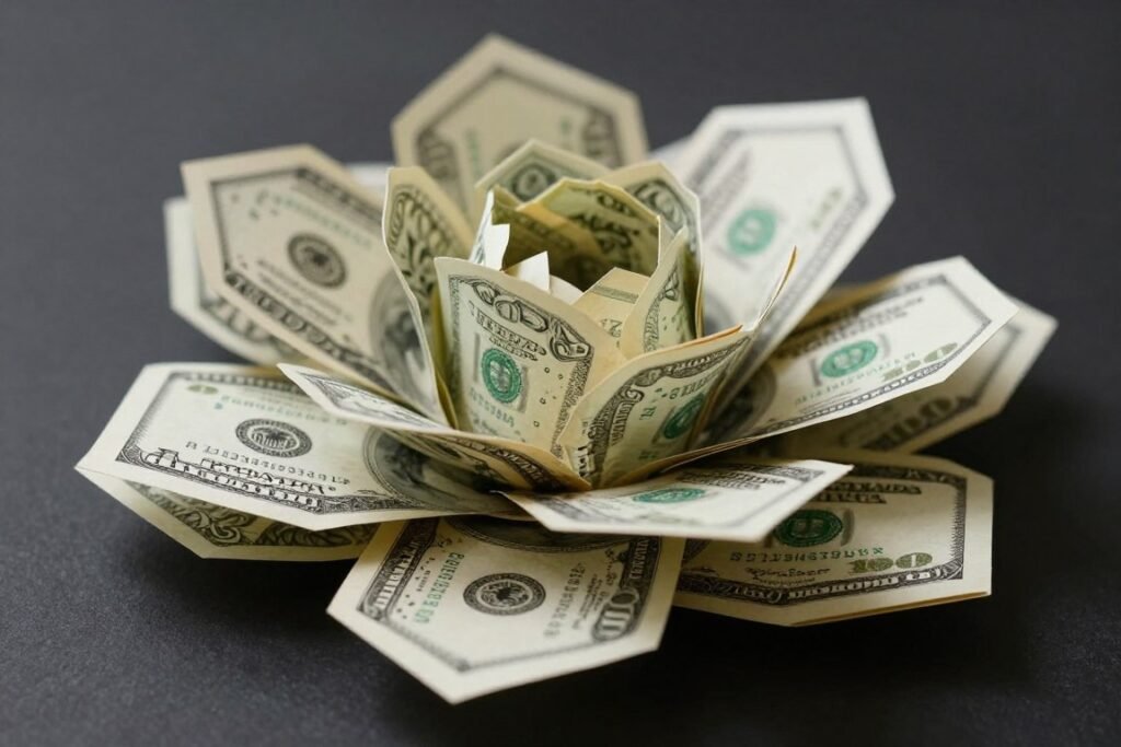 Advanced layered money flower technique