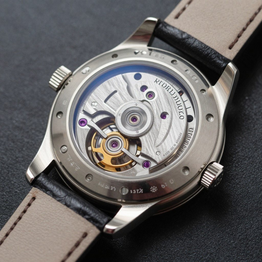 Automatic watch with visible movement for groomsmen