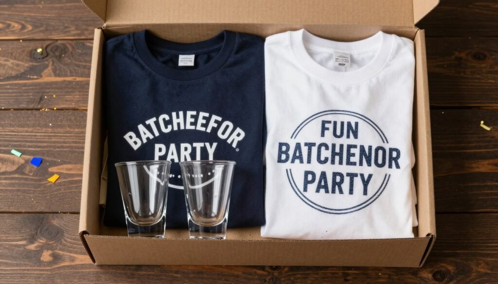 Bachelor party themed groomsmen gift box