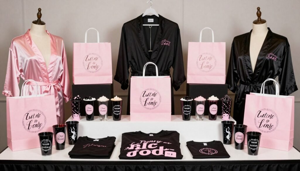 Bachelorette party favors arranged as decorative display Bachelorette party favors arranged as decorative display