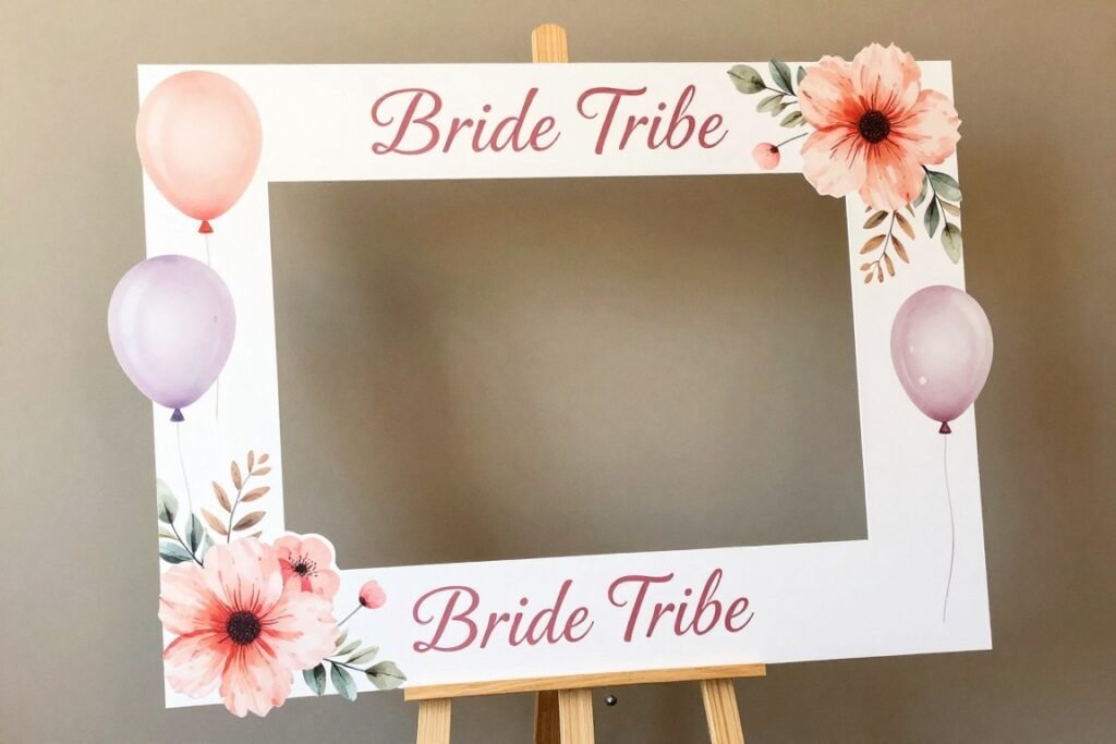 Bachelorette photo frame prop with decorative elements Bachelorette photo frame prop with decorative elements