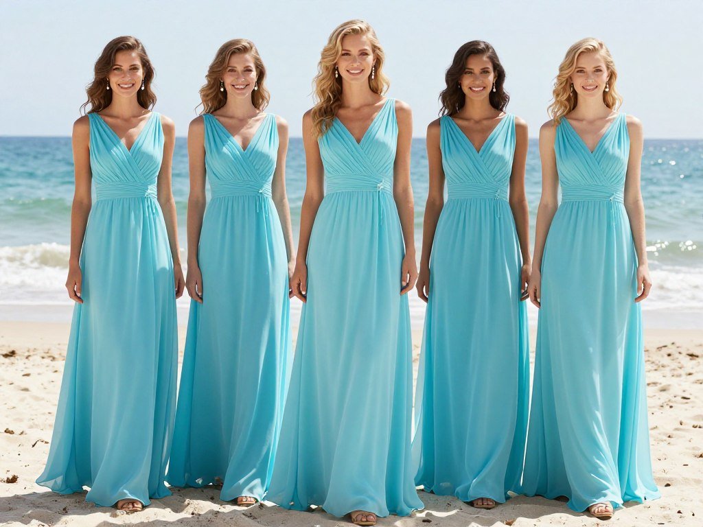 Beach wedding bridesmaid dress lightweight spring