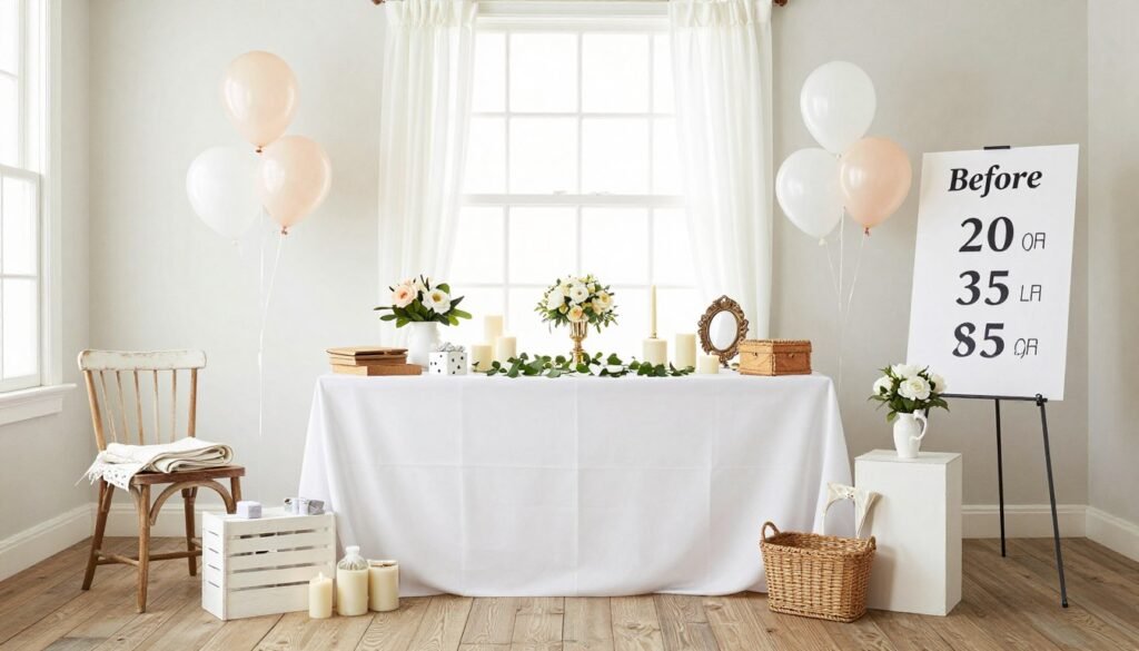 Beautiful bridal shower decorations created on a budget showing cost-effective ideas
