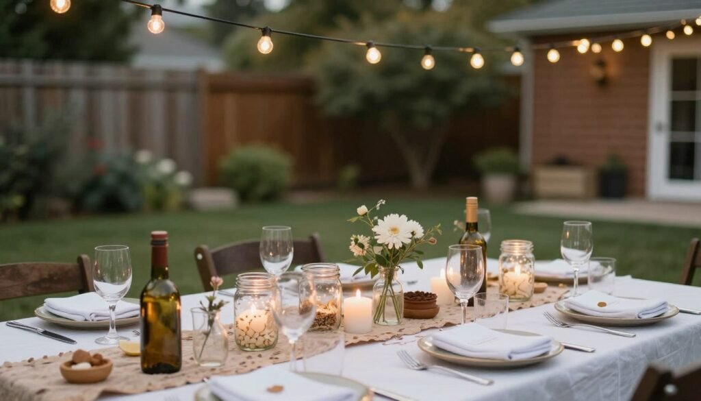 Beautiful budget-friendly backyard wedding setup