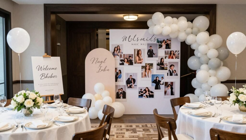 Beautiful complete bridal shower decoration setup bringing together all elements discussed