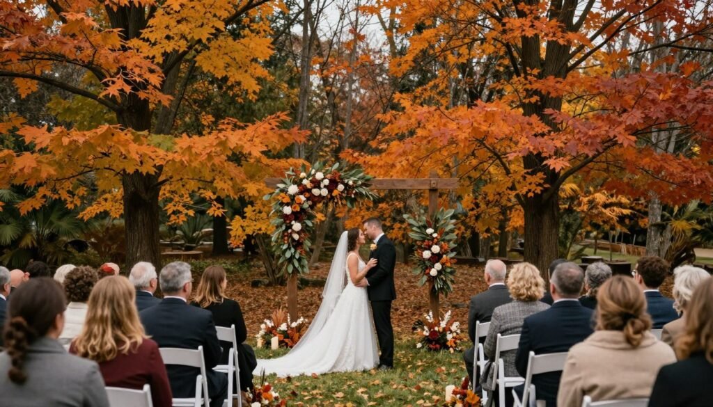 Beautiful fall backyard wedding